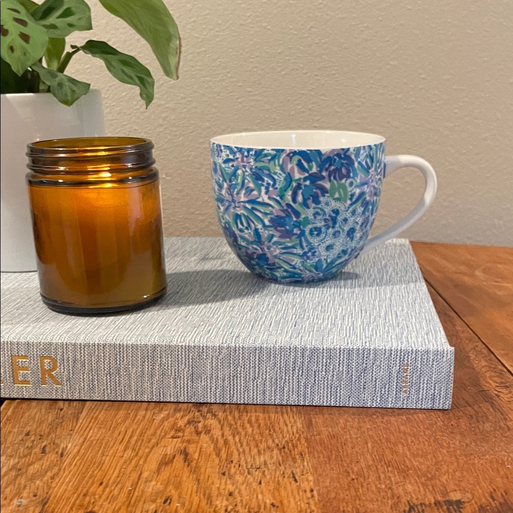 Lilly Pulitzer Blue Floral Ceramic Mug